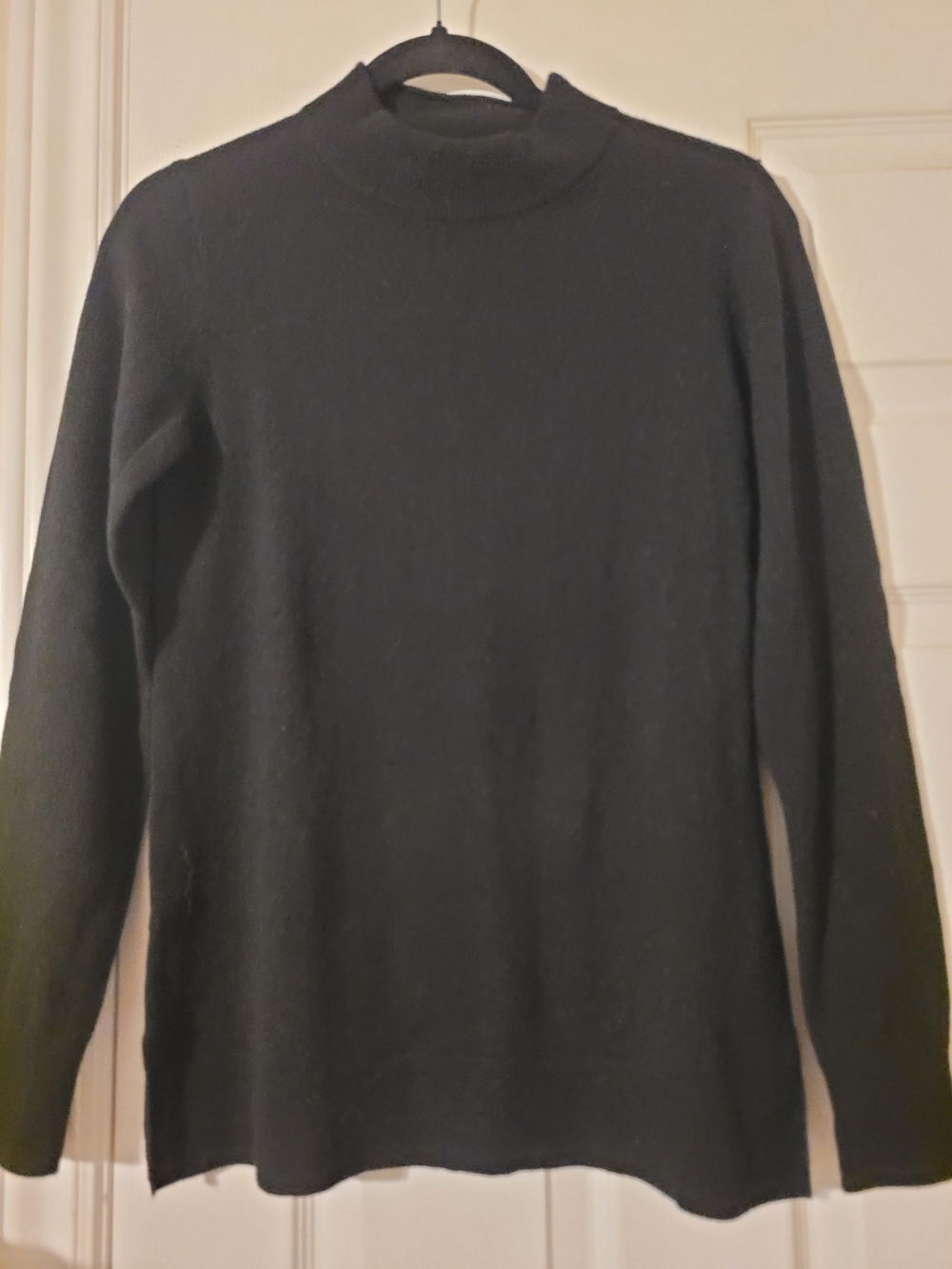 J. Crew 100% Cashmere Black Mockneck Sweater